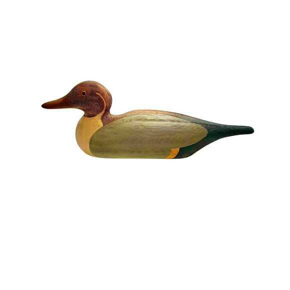 Duck Decoy Ceramic Pintail Figurine Vintage Hand Painted Rustic Decor - Picture 1 of 8